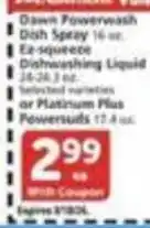 Vons Dawn Powerwash Dish Spray offer