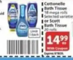 Vons Cottonelle Bath Tissue or Scott Bath Tissue offer