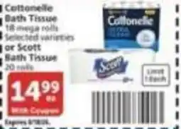 Vons Cottonelle Bath Tissue or Scott Bath Tissue offer