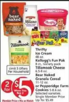 Vons Bear Naked Granola Cereal or Pepperidge Farm Cookies offer