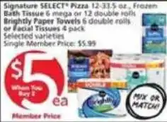 Vons Signature Select Pizza offer