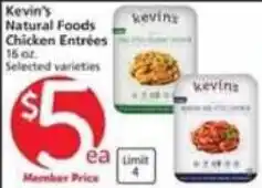 Vons Kevin's Natural Foods Chicken Entrées offer