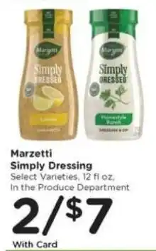 Mariano's Marzetti Simply Dressing offer