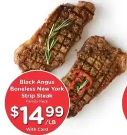Mariano's Black angus boneless new york strip steak offer