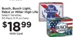 Mariano's Busch, Busch Light, Pabst or Miller High Life offer