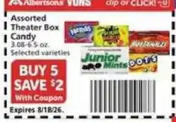 Vons Assorted Theater Box Candy offer