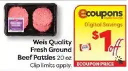 Weis Markets Weis Quality Fresh Ground Beef Patties offer