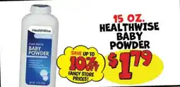 Ollie's Healthwise baby powder offer