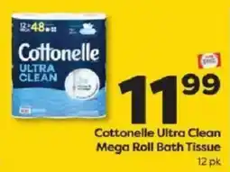 Weis Markets Cottonelle ultra clean mega roll bath tissue offer