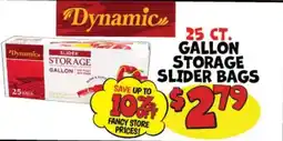 Ollie's Dynamic gallon storage slider bags offer