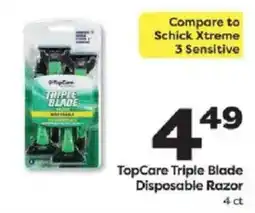 Weis Markets TopCare Triple Blade Disposable Razor offer