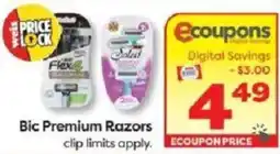 Weis Markets Bic Premium Razors offer
