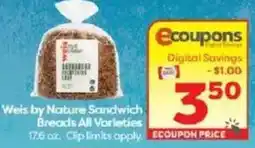 Weis Markets Weis by Nature Sandwich Breads All Varieties offer