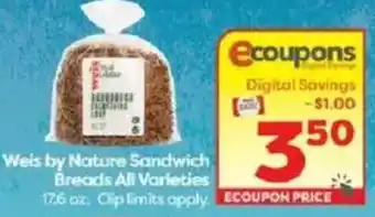 Weis Markets Weis by Nature Sandwich Breads All Varieties offer