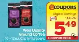 Weis Markets Weis Quality Ground Coffee offer