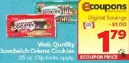Weis Markets Wells Quality Sandwich Creme Cookies offer