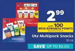 Weis Markets Utz Multipack Snacks offer