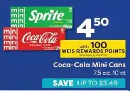 Weis Markets Coca-Cola Mini Cans offer