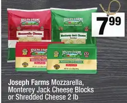Super King Markets Joseph Farms Mozzarella, Monterey Jack Cheese Blocks or Shredded Cheese 2 Lb offer