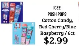 Seven Mile Market Icee push pops offer