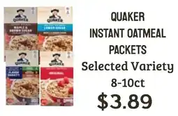 Seven Mile Market Quaker instant oatmeal packets offer