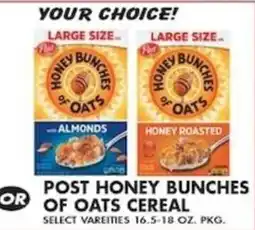 Compare Foods Post honey bunches of oats cereal offer