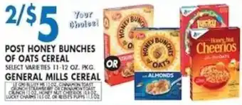 Post honey bunches of oats cereal