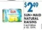 Compare Foods Dole sun maid natural raisins offer