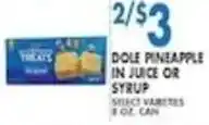 Compare Foods Dole pineapple in juice or syrup offer