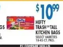 Compare Foods Hefty trash or tall kitchen bags offer
