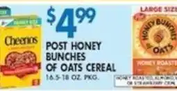 Compare Foods Post honey bunches of oats cereal offer