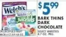 Associated Welch's bark thins dark chocolate offer