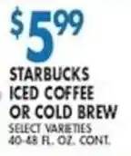 Compare Foods Starbucks iced coffee or cold brew offer