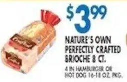 Compare Foods Nature's Own perfectly crafted brioche offer