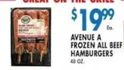 Compare Foods Avenue A frozen all beef hamburgers offer