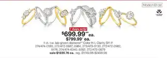 Modern Bride lab-grown diamond rings