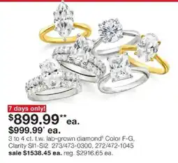 JC Penney Lab-grown diamond rings offer