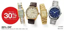 JC Penney Citizen & Bulova watches offer