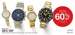 JC Penney Citizen & Bulova watches offer