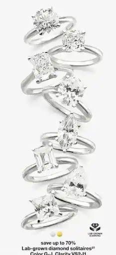 JC Penney Lab-grown diamond solitaires offer