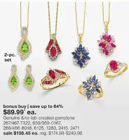 JC Penney Genuine &/or lab-created gemstone offer