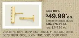 JC Penney Single flatback studs offer