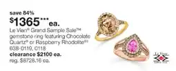 JC Penney Le Vian gemstone ring featuring Chocolate Quartz or Raspberry Rhodolite offer