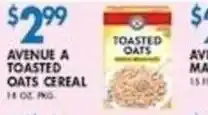 Associated Avenue A toasted oats cereal offer