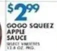 Associated Gogo squeeze apple sauce offer