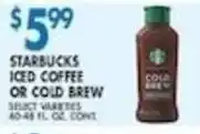 Associated Starbucks iced coffee or cold brew offer