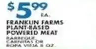 Associated Franklin Farms plant-based powered meat offer