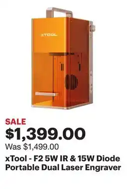 Best Buy xTool - F2 5W IR & 15W Diode Portable Dual Laser Engraver offer