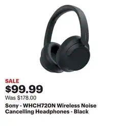 Best Buy Sony - WHCH720N Wireless Noise Cancelling Headphones - Black offer