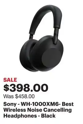 Best Buy Sony - WH-1000XM6- Best Wireless Noise Cancelling Headphones - Black offer